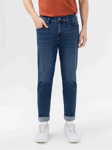 Quần Jeans Nam Tapered Lycra Thêu Túi